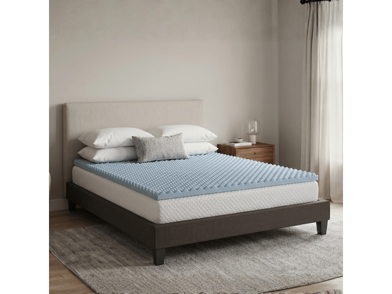  Surmatelas mémoire de forme et gel fraîcheur 6 cm harmonie 140x190 cm - blanc 3SU09.1419 - Conforama D