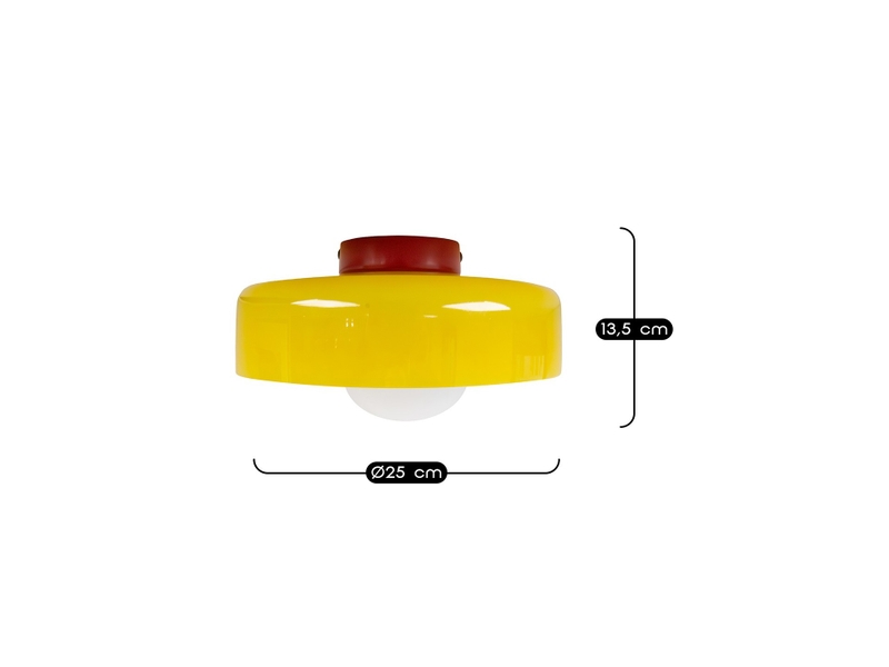  Applique murale yori en métal et verre rouge et jaune ø25 cm 62913 - Conforama C