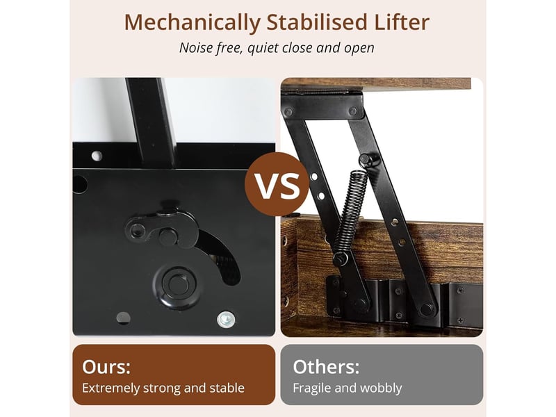  Table basse extensible à plateau relevable (noire)  - Conforama E