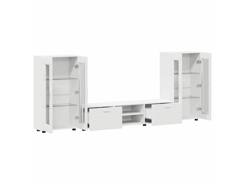  Ensemble meuble tv - banc tv - meuble de rangement florin 3 pcs blanc bois d'ingénierie  - Conforama E