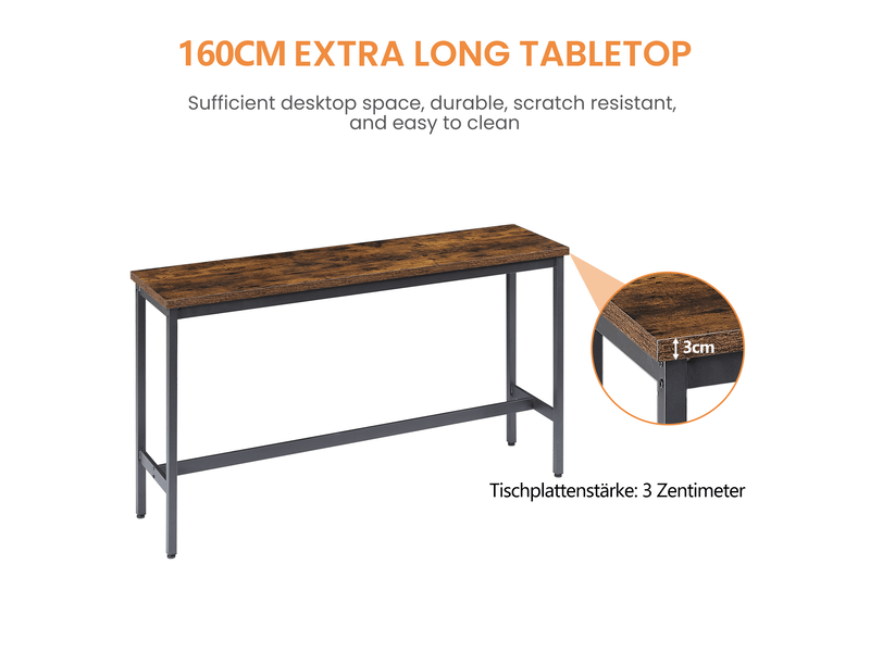  Ensemble bar industriel brun rustique et noir avec 3 tabourets rembourrés en pu  - Conforama E