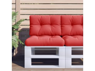 Lot de 2 coussins de palette, coussins de canapé rouge tissu cf59614