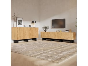 Meuble tv coloris naturel 180 cm OKWISH