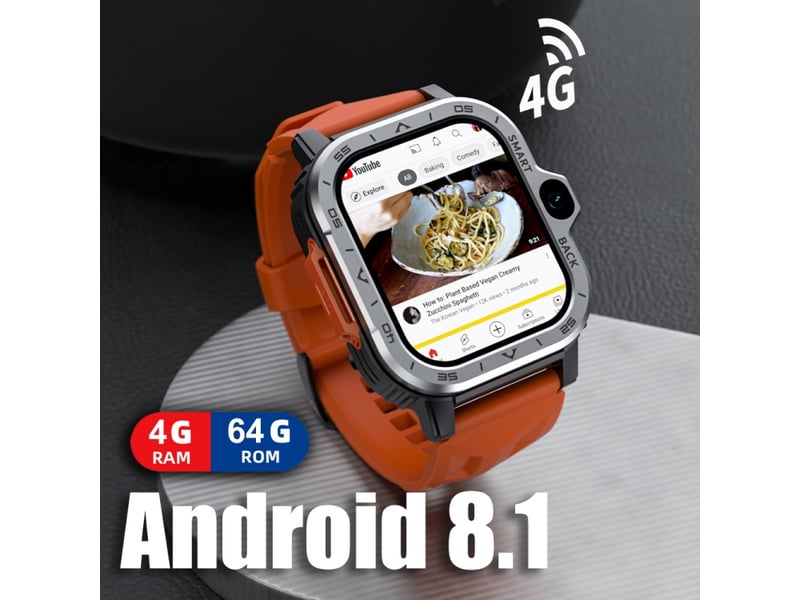 (bleu marine 64 go) montre connectée de 2,02 pouces avec android 8.1, wi-fi full netcom, emplacement pour carte sim et bluetooth. - Conforama E