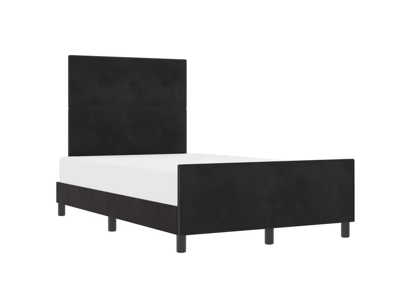  Lit double- lit adulte -  lit à ressorts avec tête de lit noir 120 x 190 cm velours  - Conforama A