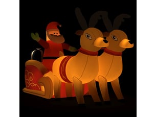 Décoration gonflable de père noël et renne à led 130 cm