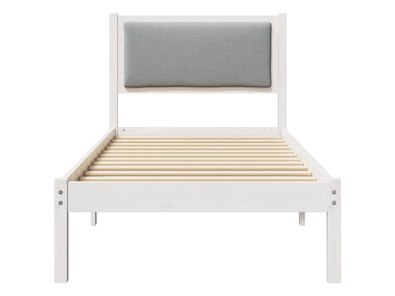  Lit simple- lit adulte -  cadre de lit avec tête de lit gris clair 80 x 200 cm pin massif  - Conforama D