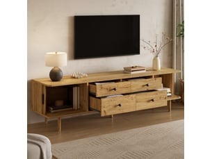 Meuble tv coloris bois clair 165 cm MODENVIE  