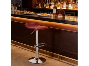 Tabouret de bar rotatif réglable en hauteur desmiu en simili cuir rouge