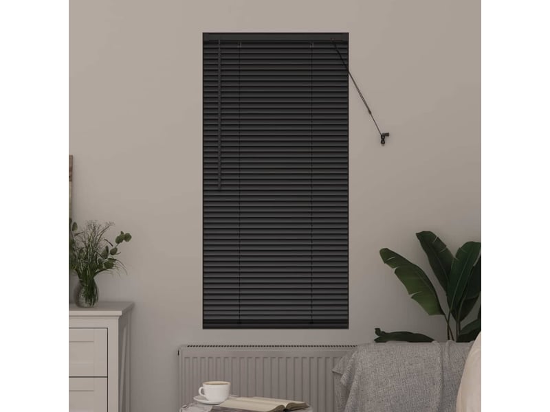 Store vénitien, store de fenêtre noir 130 x 60 cm 25 mm aluminium cf48079 - Conforama C