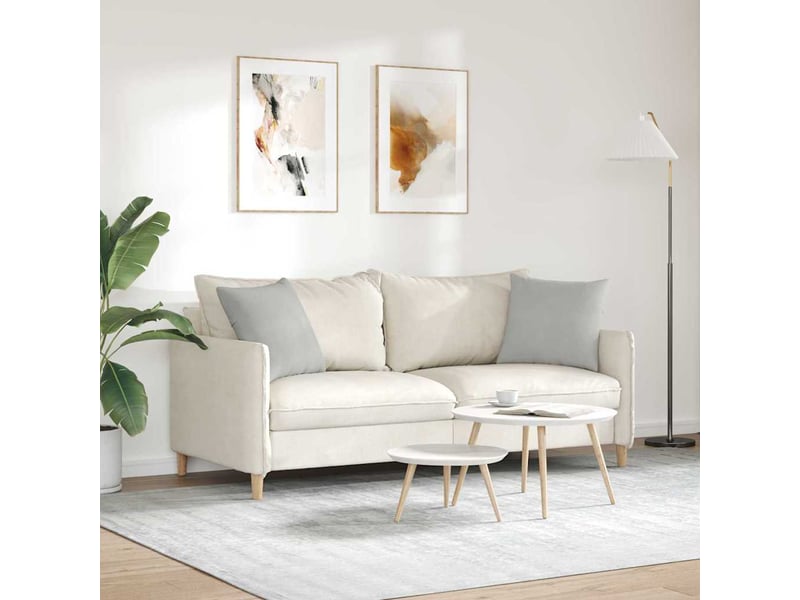 Lot de 2 coussins de canapé, coussins décoratifs tissu gris clair 45 x 45 cm cf58838  - Conforama D