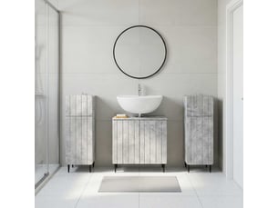 Ensemble de meuble de salle de bain 3 pièces zwolle gris béton cf63547