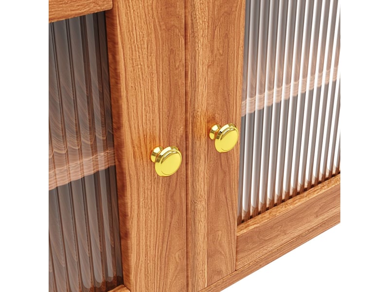  Buffet haut 140x40x170, design moderne avec portes vitrées et rangement buffet salle à manger  - Conforama D