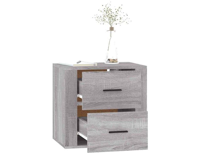  Table de chevet chanmbre, table d'appoint murale sonoma gris 50x36x47 cm  - Conforama E
