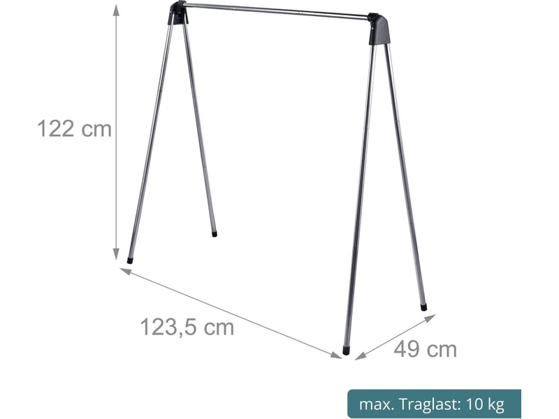  Séchoir à linge pliable intérieur 122 x 123,5 x 49 cm robuste design moderne en acier inoxydable argenté 13_0019004  - Conforama B