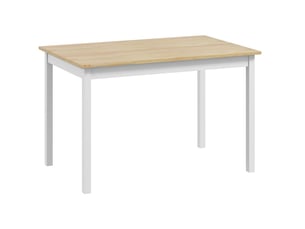 Table à manger 120 x 75 cm style campagne, 4 personnes, structure en bois de pin, naturel