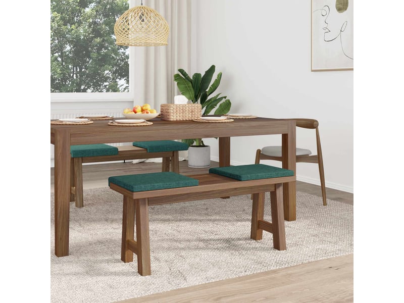  Lot de 4 coussins de banc, coussins d'assise, coussins pour chaisecanapé tissu vert foncé profondeur 35 cm cf52596  - Conforama C