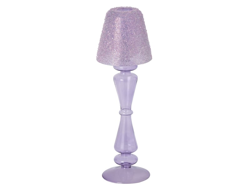  Photophore lampe en verre silje 31cm lilas  - Conforama A
