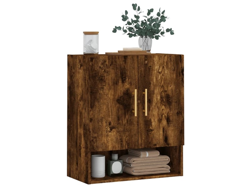  Armoire murale salon, meuble de rangement chêne fumé 60x31x70 cm bois d'ingénierie shl8190  - Conforama C