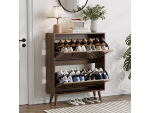 Meuble à chaussures 12 paire(s)  <strong>COVREO </strong>  <strong></strong> coloris bois foncé