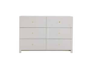 Chiffonnier 6 tiroir(s) NAHILIMI coloris blanc largeur 40 cm hauteur 82 cm