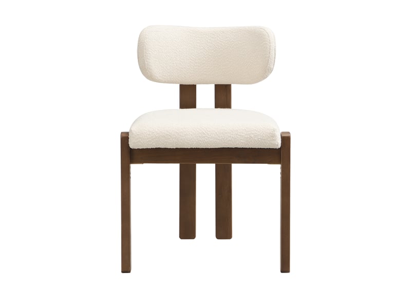 Chaises de salle à manger en bois massif lot de 4, confortables et respirantes, style moderne, boucle, couleur noyer, pour salle à manger, salon, café - Conforama A