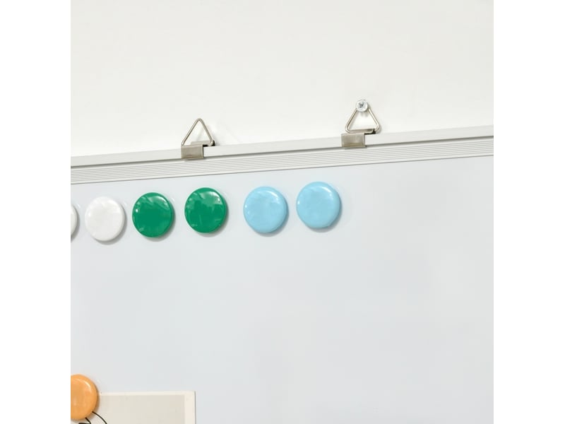  Tableau blanc magnétique 90 x 60 cm – blanc et argent – kit complet avec 4 marqueurs et 10 aimants  - Conforama E
