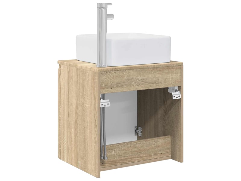  Vanité de lavabo mural, meuble de rangement chêne sonoma 49.5x41x63 cm shl8756  - Conforama E
