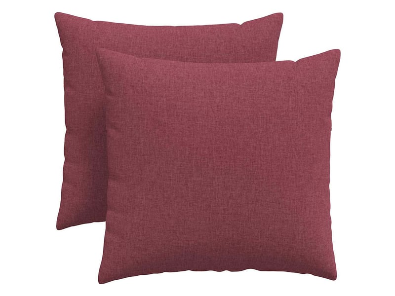  Lot de 2 coussins de canapé, coussins décoratifs tissu bordeaux 45 x 45 cm cf58797  - Conforama A