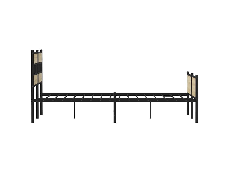  Lit double- lit adulte -  cadre de lit en métal sans matelas chêne sonoma 160x200 cm  - Conforama D