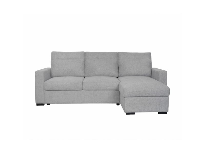  Canapé d'angle réversible solaro convertible avec coffre en tissu - gris clair SOLARO - Conforama A
