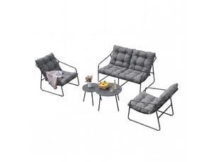 Ensemble de meubles de jardin kivanta 5 pièces gris foncé [en.casa]