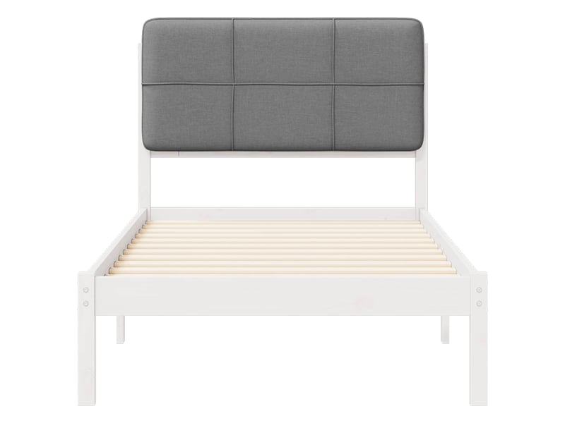  Lit simple- lit adulte -  cadre de lit avec tête de lit rembourrée gris clair 80 x 200 cm  - Conforama D