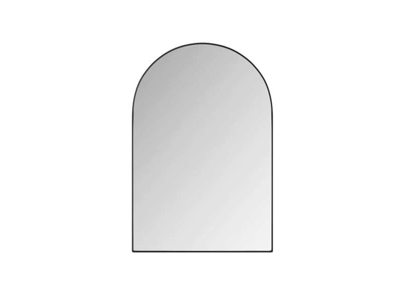  Armoire miroir murale arquée noire, cadre métal, étagères réglables, encastrable  - Conforama A