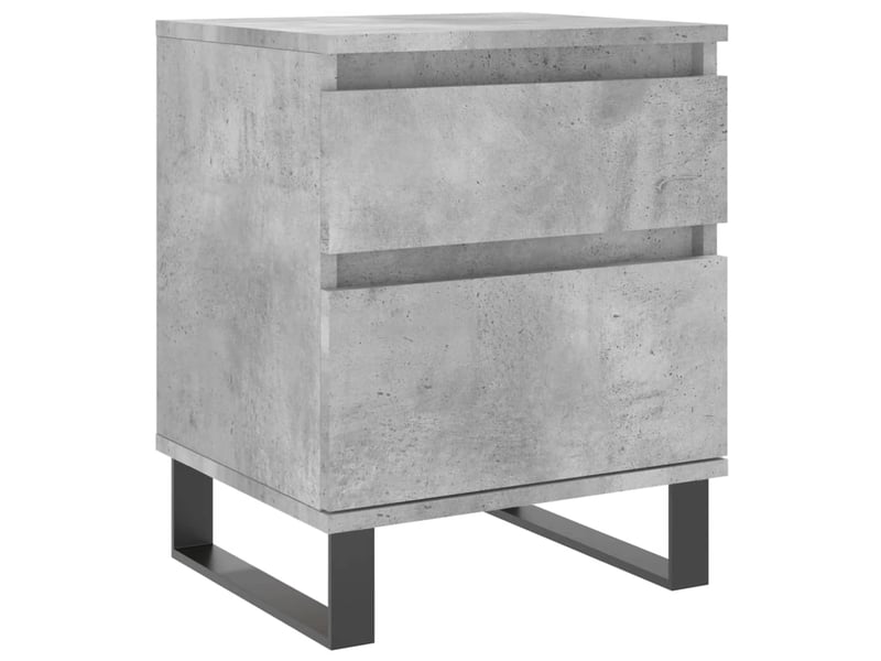  Lot de 2 table de chevet, table de nuit gris béton 40x35x50 cm bois d’ingénierie shl8040  - Conforama C