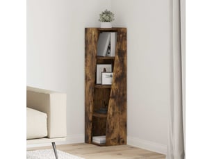 Meuble d'angle, meuble de rangement salon 27,5x27x102cm bois d'ingénierie chêne fumé