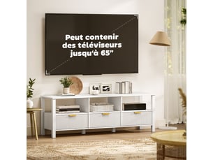 Meuble tv coloris blanc 152 cm