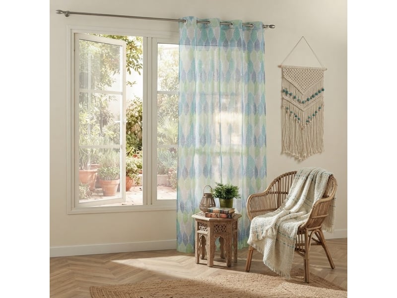  Voilage a oeillets winter green  - Conforama D