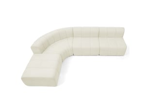 Canapé d’angle modulable 4 places avec pouf – mousse haute résilience – beige