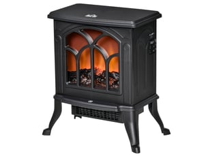 Cheminée électrique sur pied 750 ou 1500 w, effet flamme led, thermostat, 15 à 20 m², noir