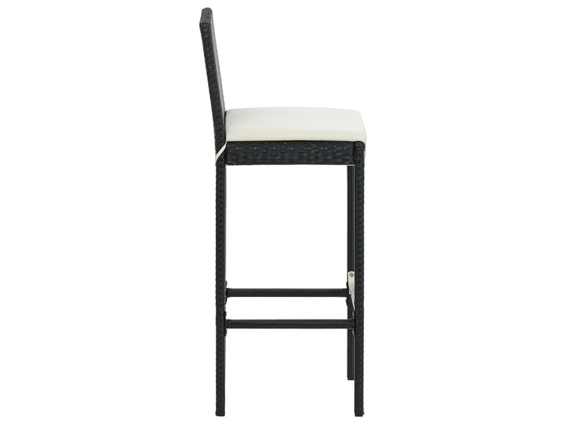  Lot de 6 tabouret de bar, chaise de bar avec coussins noir résine tressée  - Conforama E