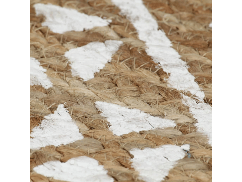  Tapis en jute tissé à la main avec imprimé blanc 90 cm - comfortxl 133692 - Conforama E