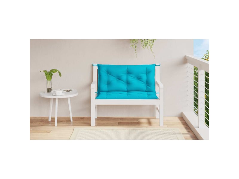  Lot de 2 coussins de banc de jardin, coussins d'assise turquoise 100x50x7 cm tissu cf58700  - Conforama C