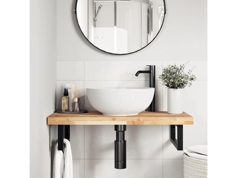 Dessus de meuble de salle de bain non traité bois d'acacia shl2384 - Conforama A