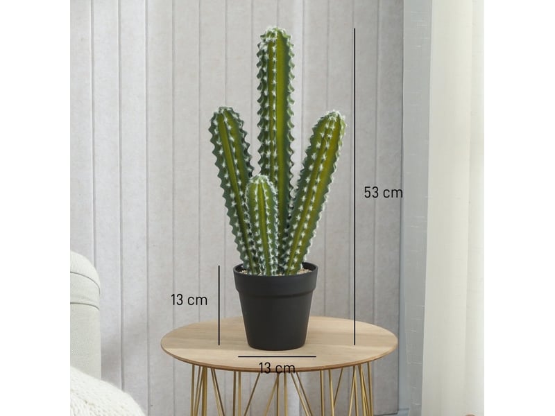  Plante artificielle cactus 53 cm en pot vert  - Conforama E