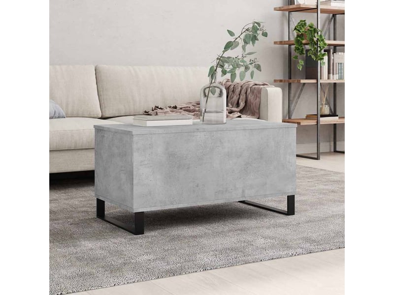  Table basse - table de salon - table à thé gris béton 90x44,5x45 cm bois d'ingénierie  - Conforama B