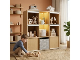Bibliotheque coloris naturel 9 étagère(s) - 100 cm x 108.5 cm
