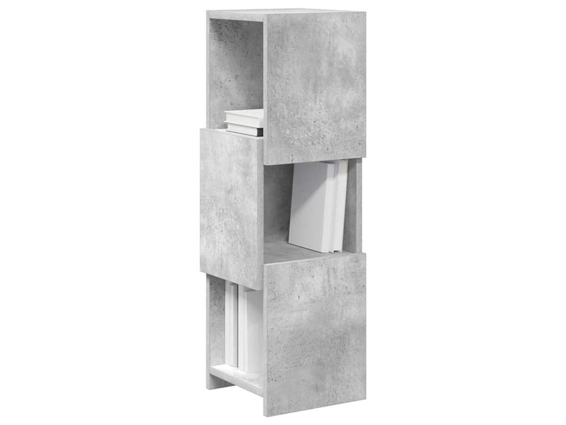  Meuble d'angle, meuble de rangement salon 25,5x25x80cm bois d'ingénierie gris béton  - Conforama C