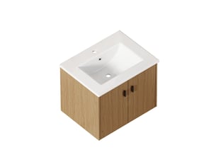 Armoire de salle de bain avec 2 portes à fermeture douce, rangement spacieux en mdf, pour petite salle de bain, 60 cm