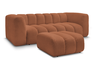Canapé droit fixe BOBOCHIC TALIA 3 places Tissu orange